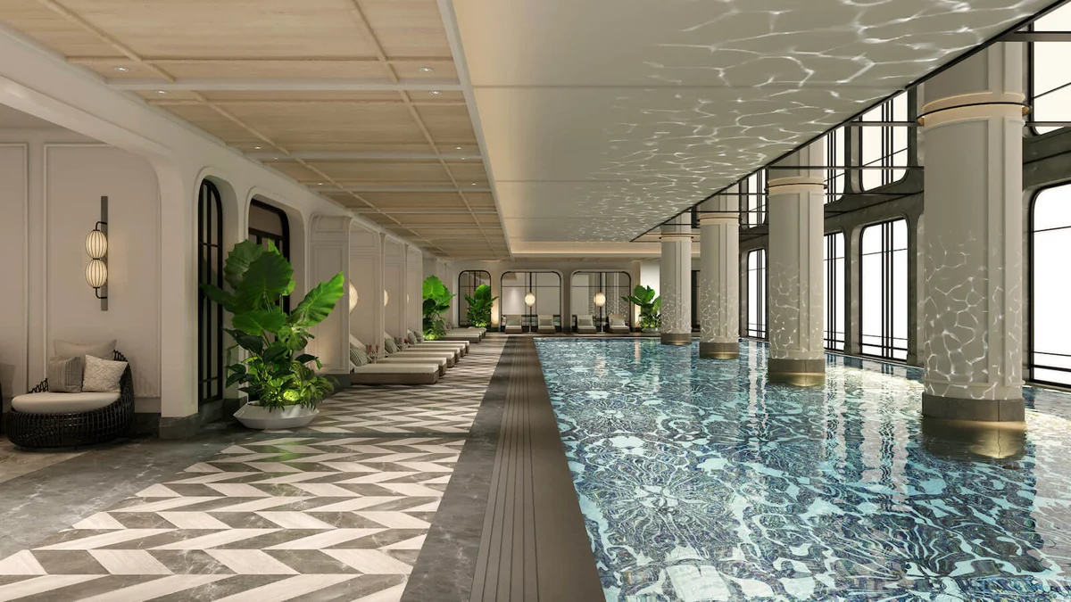 Phối cảnh hồ bơi trong nhà The Grand Hanoi